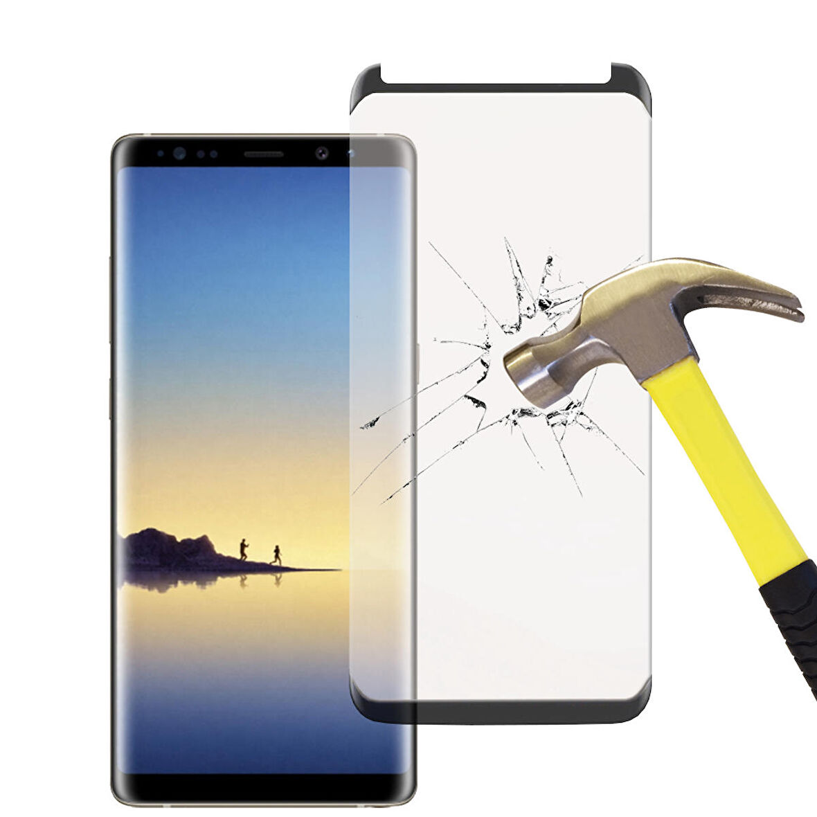 Samsung Galaxy Note 8 Tam Kaplayan Kavisli Cam Ekran Koruyucu